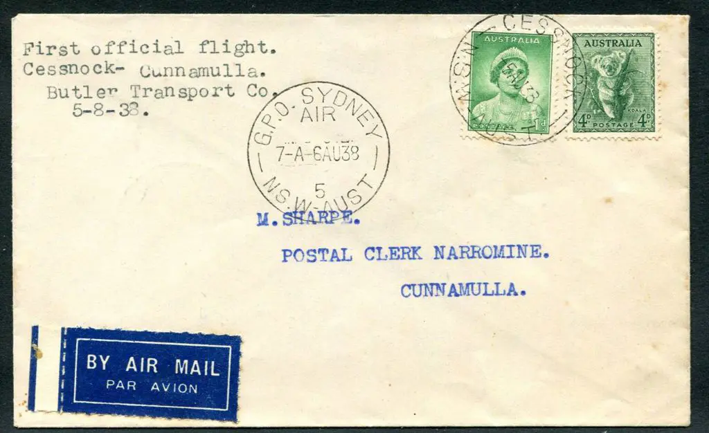 1938 (4th Aug) Cessnock to Cunnamulla intermediate ... Image 1++