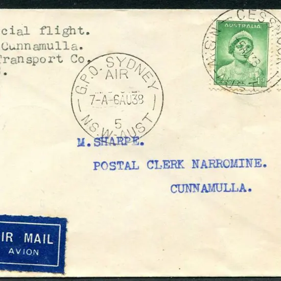 1938 (4th Aug) Cessnock to Cunnamulla intermediate ...