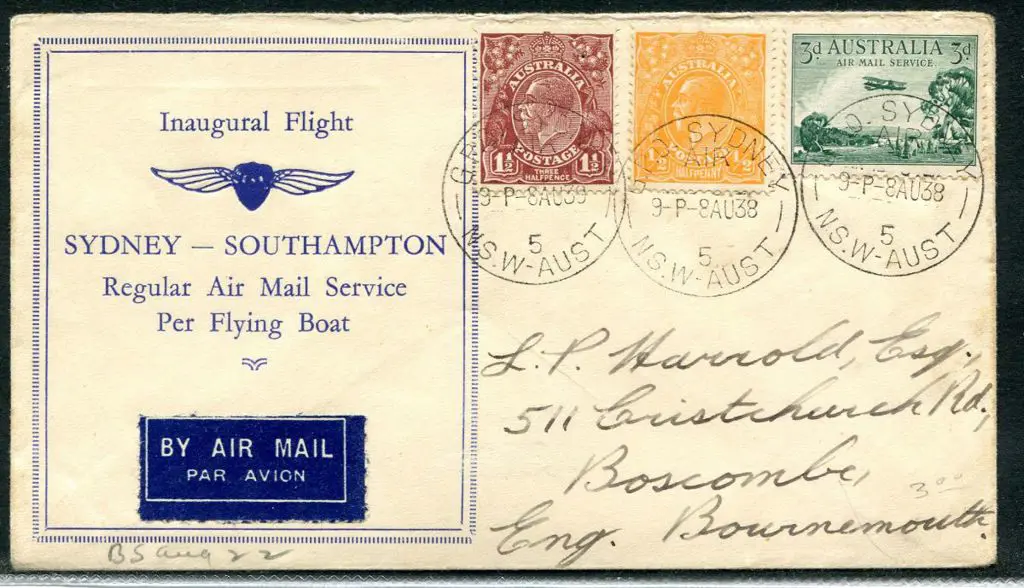 1938 (4th Aug) Sydney to Southampton Inaugural ... Image 1++