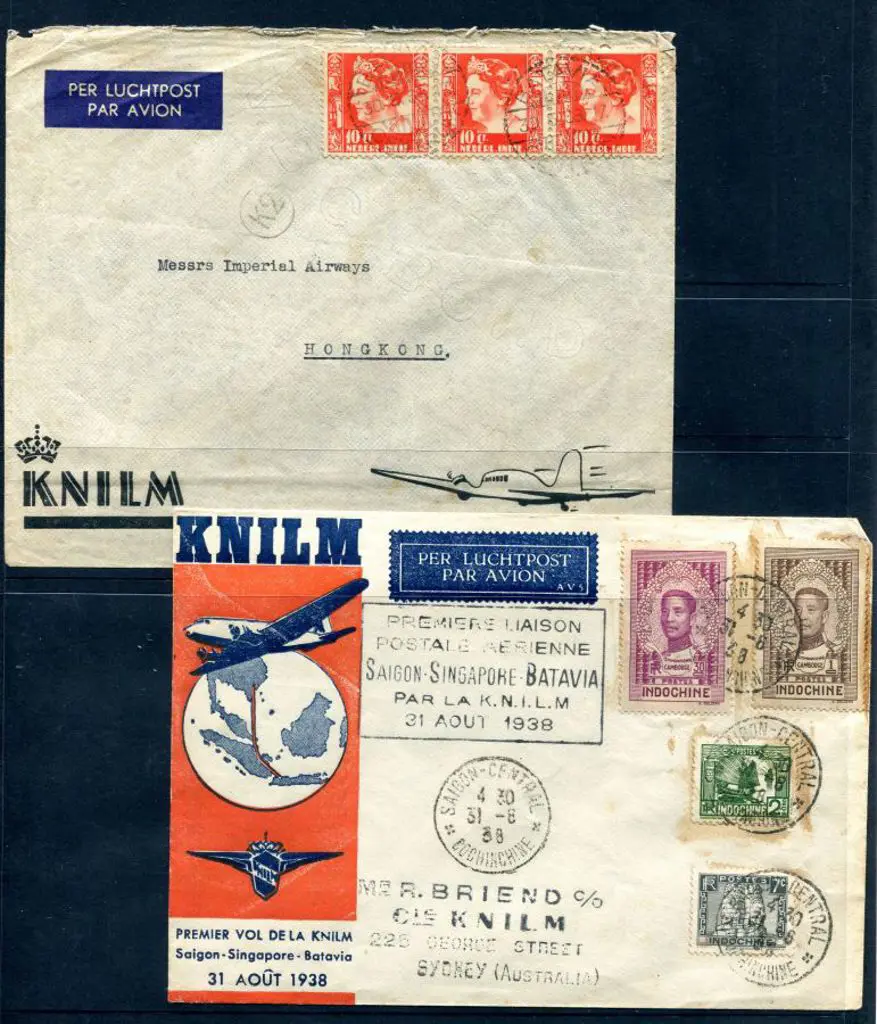 1938 (31st Aug) KNILM Saigon to Singapore & Sydney ... Image 1++