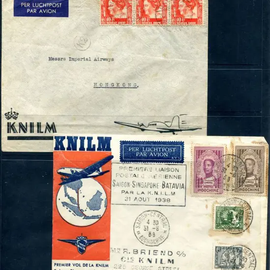 1938 (31st Aug) KNILM Saigon to Singapore & Sydney ...