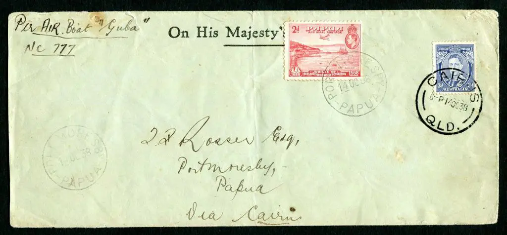 1938 (14th Oct) Port Moresby to Cairns & return ... Image 1++