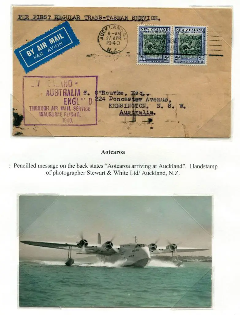 1940 (30th Apr) New Zealand to Australia by TEAL ... Image 1++