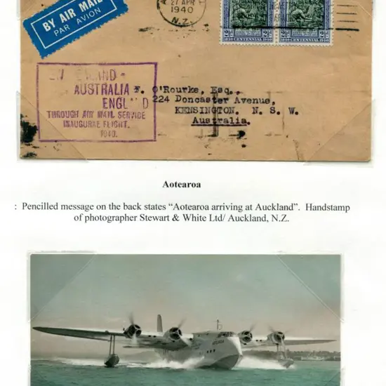 1940 (30th Apr) New Zealand to Australia by TEAL ...