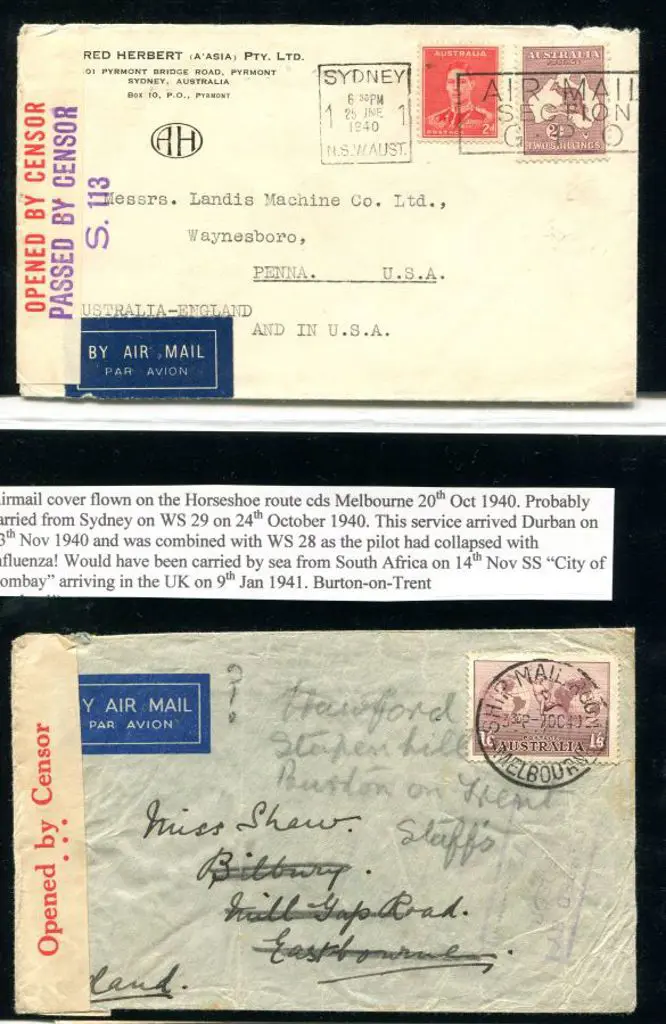 1940 (June-Oct) Censored airmail covers with ... Image 1++