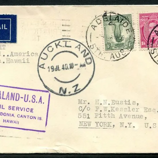 1940 (16th July) Adelaide to Auckland for the ...
