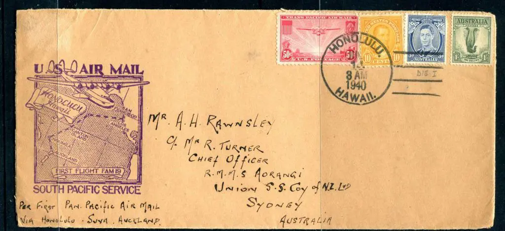 1940 (16th July) Honolulu to Suva to Auckland by ... Image 1++