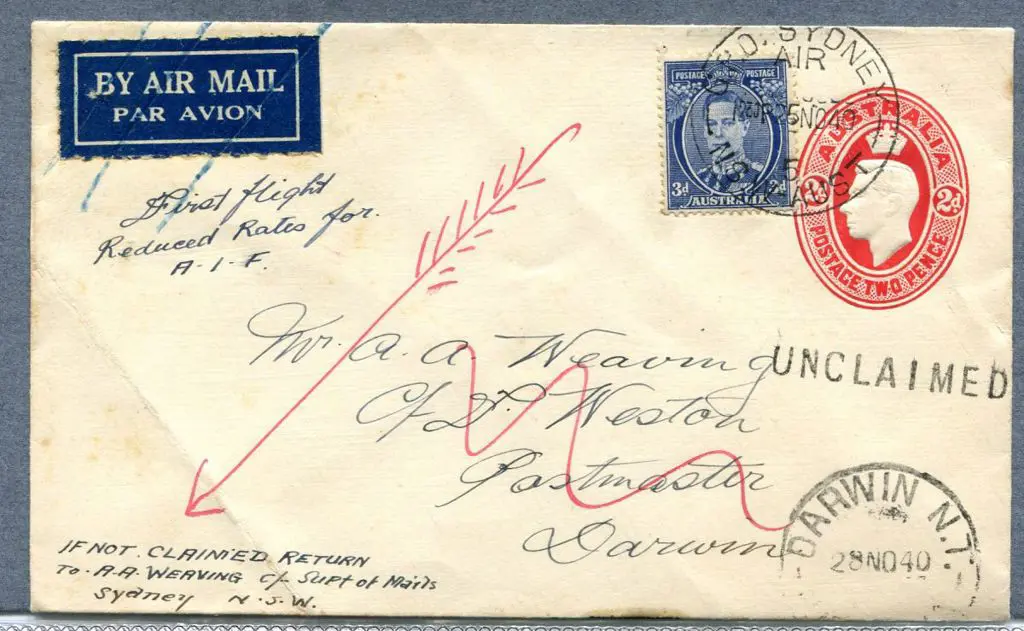 1940 (25th Nov) 2d red KGVI embossed PSE uprated ... Image 1++