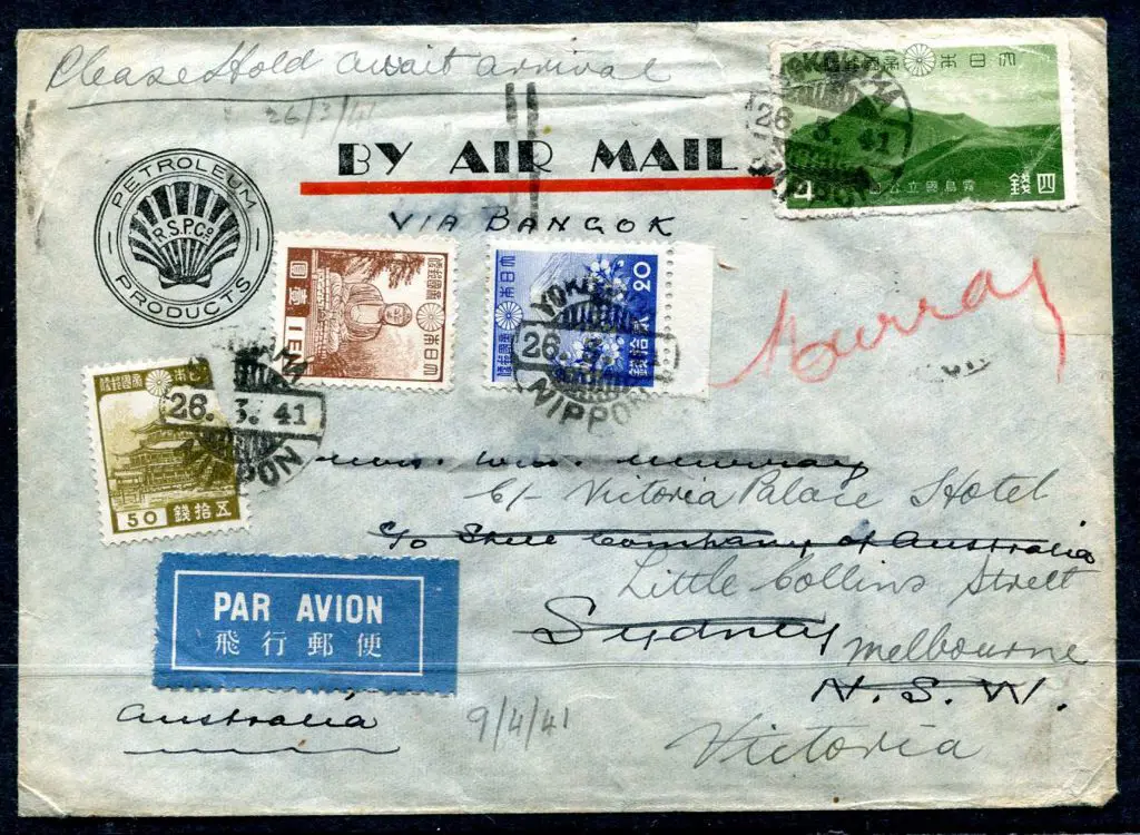 1941 (26th Mar) Japan to Sydney incoming airmail ... Image 1++