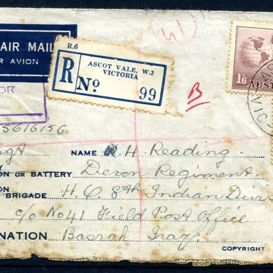 1942 (15th Jan) Ascot Vale (Victoria) to Basra, ...