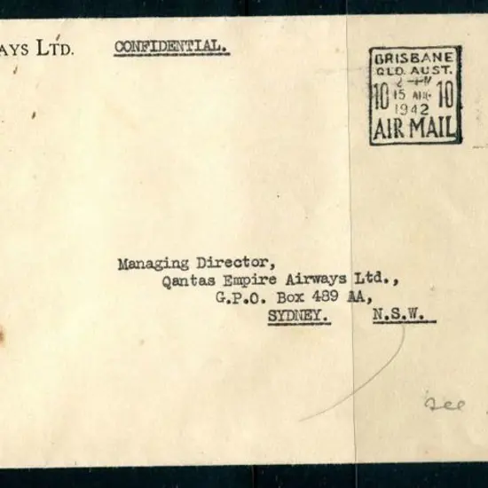 1942 (15th Aug) Qantas Empire Airways Ltd long ...