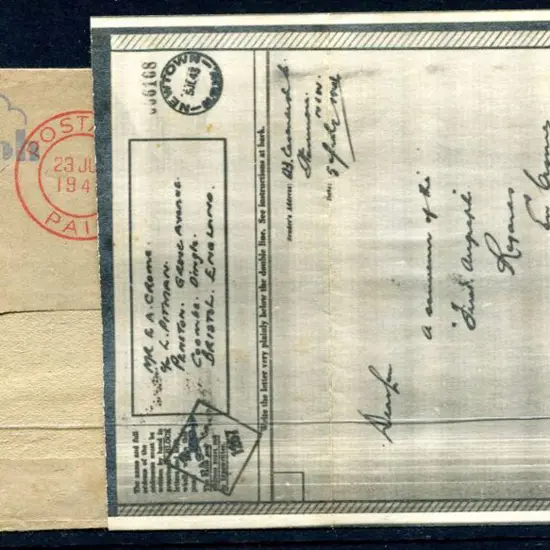 1943 (23rd July) Airgraph letter addressed to ...