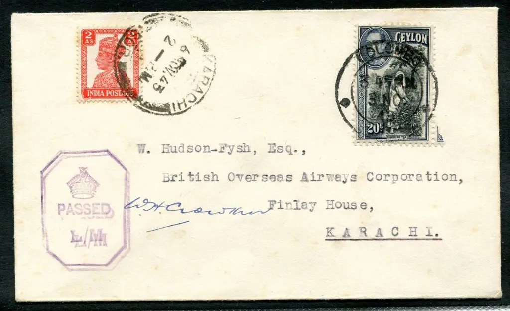 1943 (3rd Nov) Perth to Ceylon Qantas service ... Image 1++