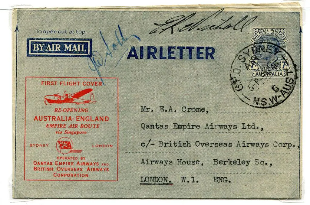 1946 (9th Apr) Australia to England re-opening of ... Image 1++