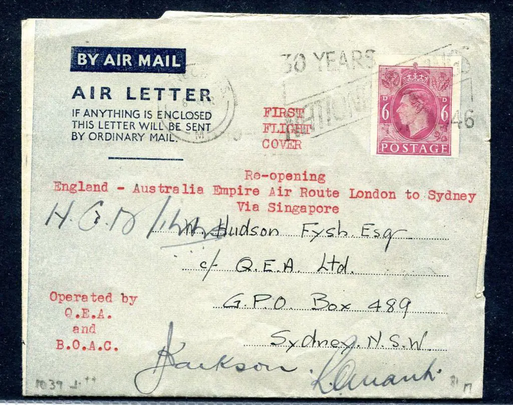 1946 (9th Apr) ditto & addressed to Hudson Fysh. ... Image 1++
