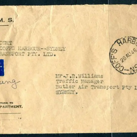 1946 (26th Aug) Sydney to Coff's Harbour ...