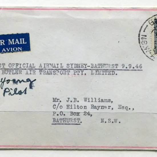 1946 (9th Sept) Sydney to Bathurst by Butler Air ...