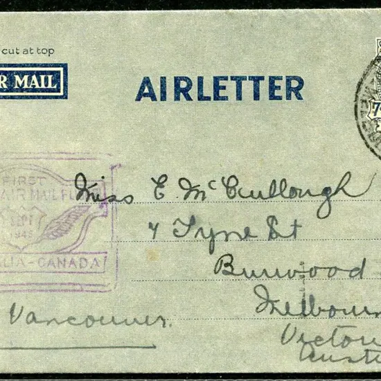 1946 (15th Sept) Australia to Canada First ...
