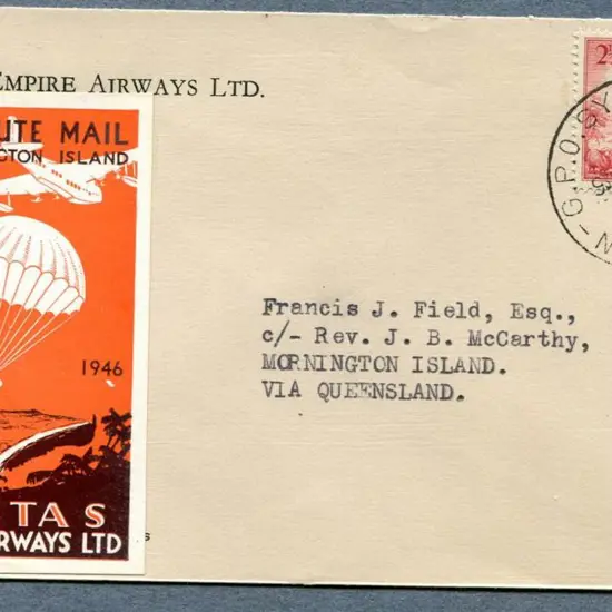 1946 (24th Dec) Sydney to Mornington Island Qantas ...