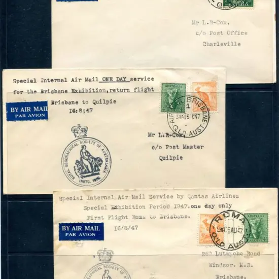 1947 (16th Aug) Brisbane return, Quilpie to ...