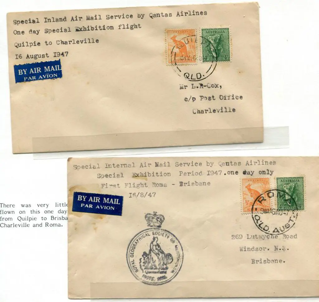 1947 (16th Aug) ditto without the Brisbane return ... Image 1++