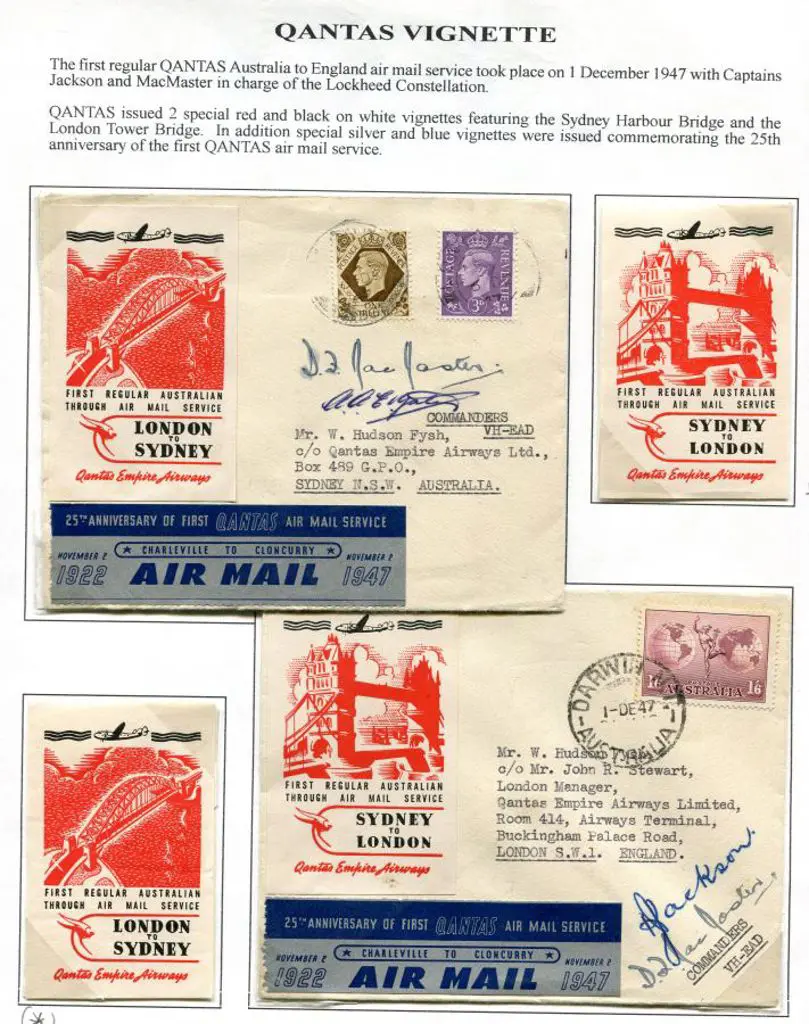 1947 (1st Dec) Australia to England & return ... Image 1++