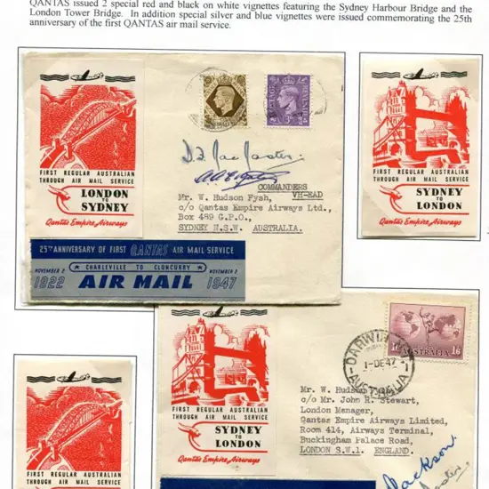1947 (1st Dec) Australia to England & return ...
