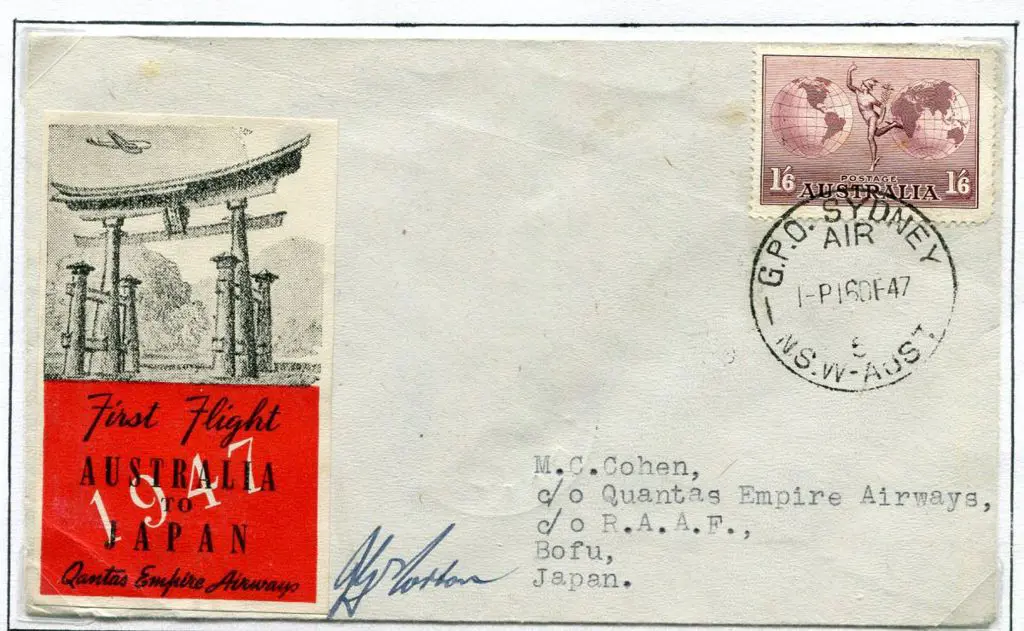1947 (16th Dec) Australia to Japan Qantas first ... Image 1++