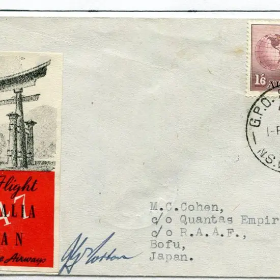 1947 (16th Dec) Australia to Japan Qantas first ...