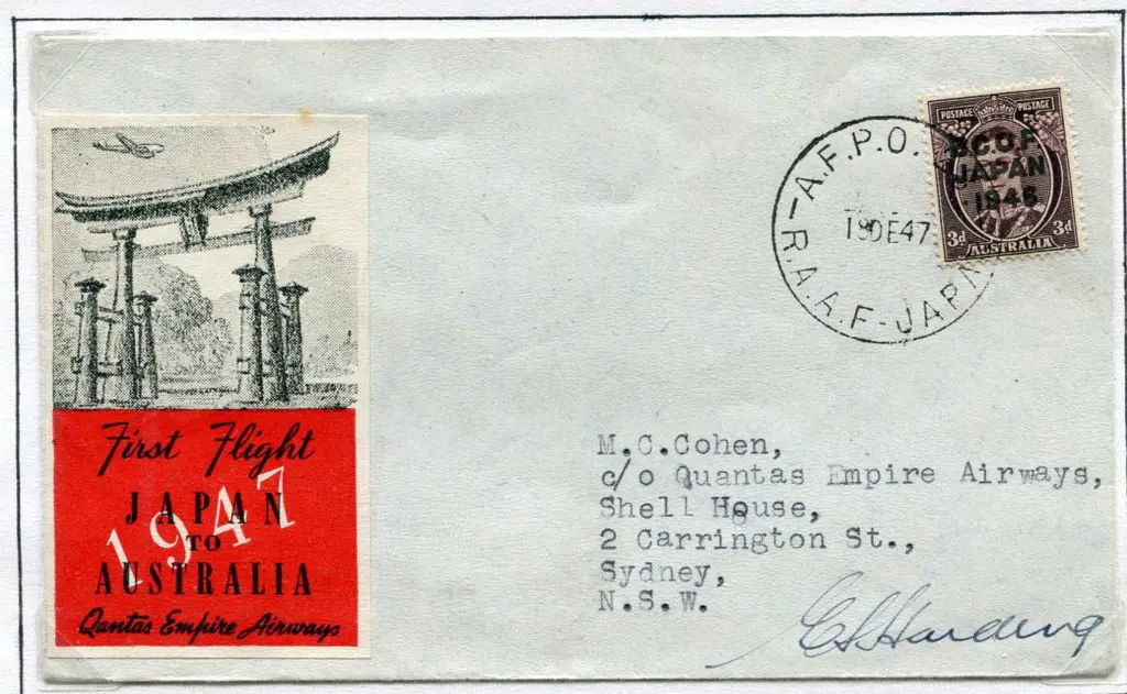 1947 (16th Dec) Japan to Australia Qantas first ... Image 1++