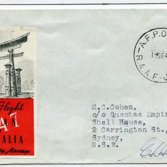 1947 (16th Dec) Japan to Australia Qantas first ...