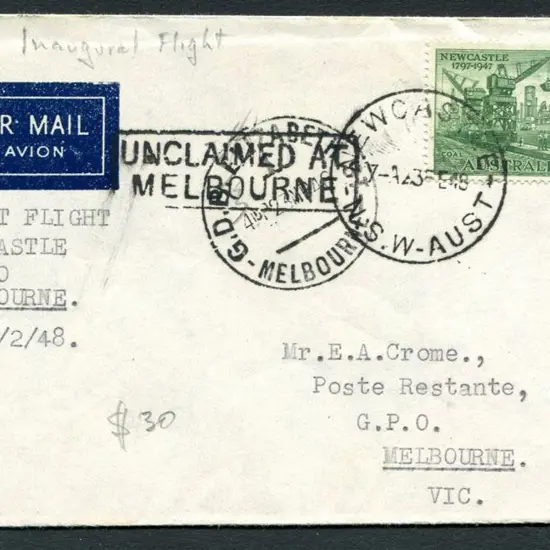 1948 (20th Feb) Newcastle to Sydney by TAA & ...