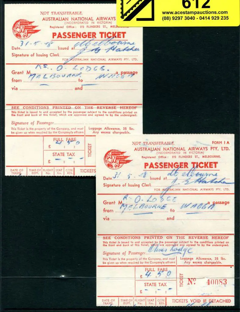 1948 (31st May) Australian National Airways carbon ... Image 1++