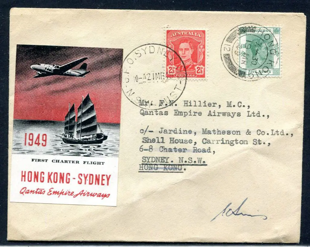 1949 (15th March) Hong Kong to Australia return ... Image 1++