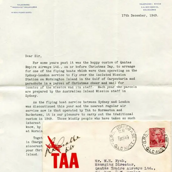 1949 (19th Dec) Brisbane to Mornington Island ...