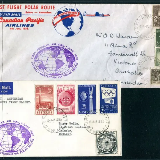 1955 (8th June) First Polar Route Flight Sydney to ...