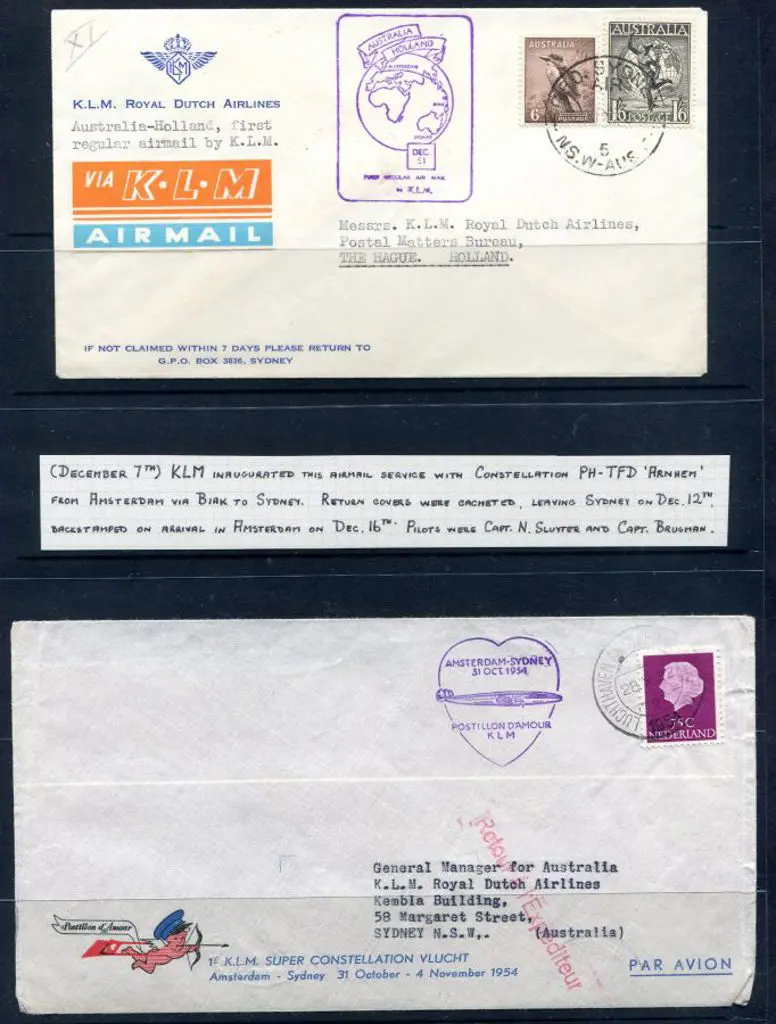 1951 (7th Dec) Australia to Holland by KLM from ... Image 1++