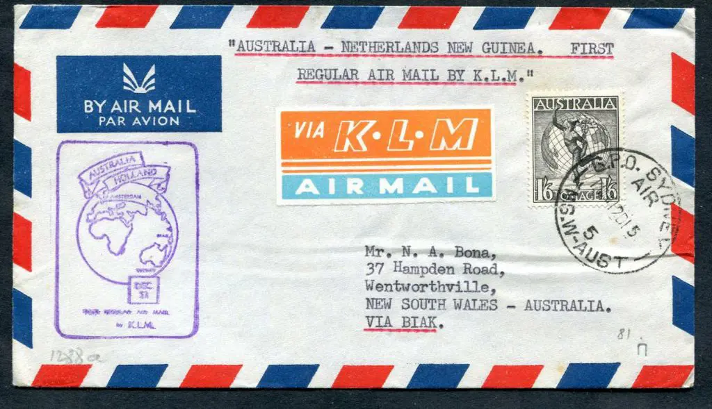 1951 (12th Dec) Australia to Netherlands New ... Image 1++