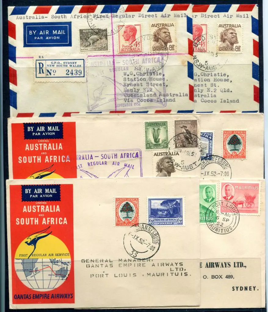1952 (1st Sept) Australia to South Africa Qantas ... Image 1++