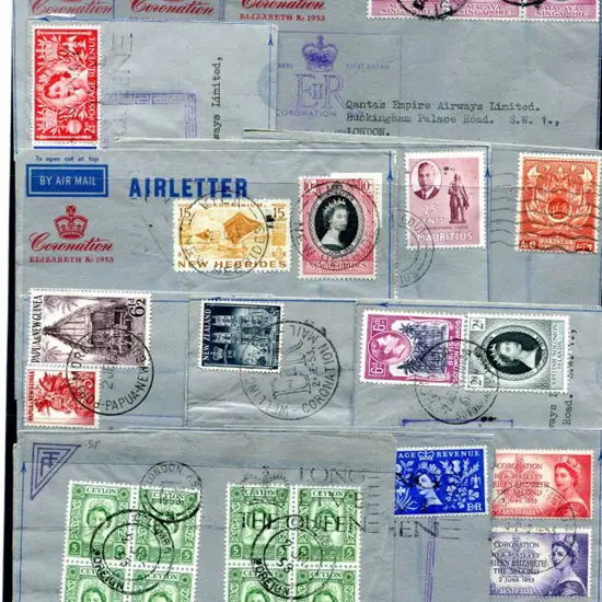 1953 (2nd June) ditto on Qantas Coronation printed ...