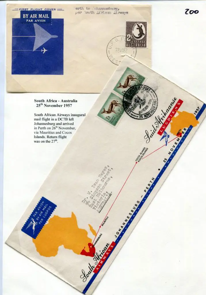 1957 (25th Nov) South Africa to Australia & return ... Image 1++