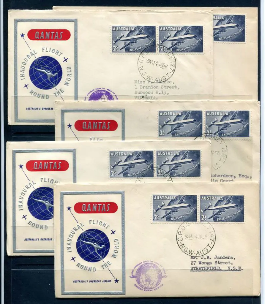 1958 (14th Jan) Qantas Inaugural Round The World ... Image 1++