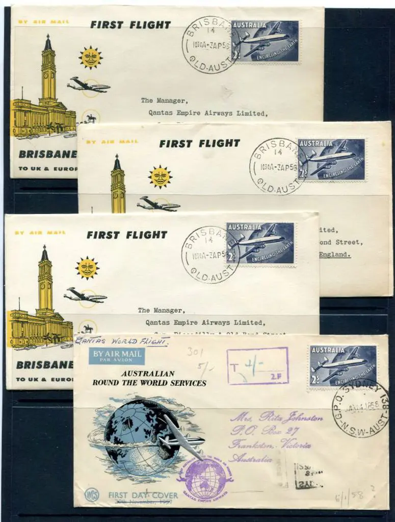 1958 (14th Jan) Qantas First Round the World Super ... Image 1++