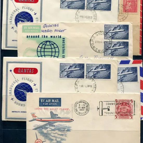 1958 (14th Jan) Qantas Round the World Flight with ...
