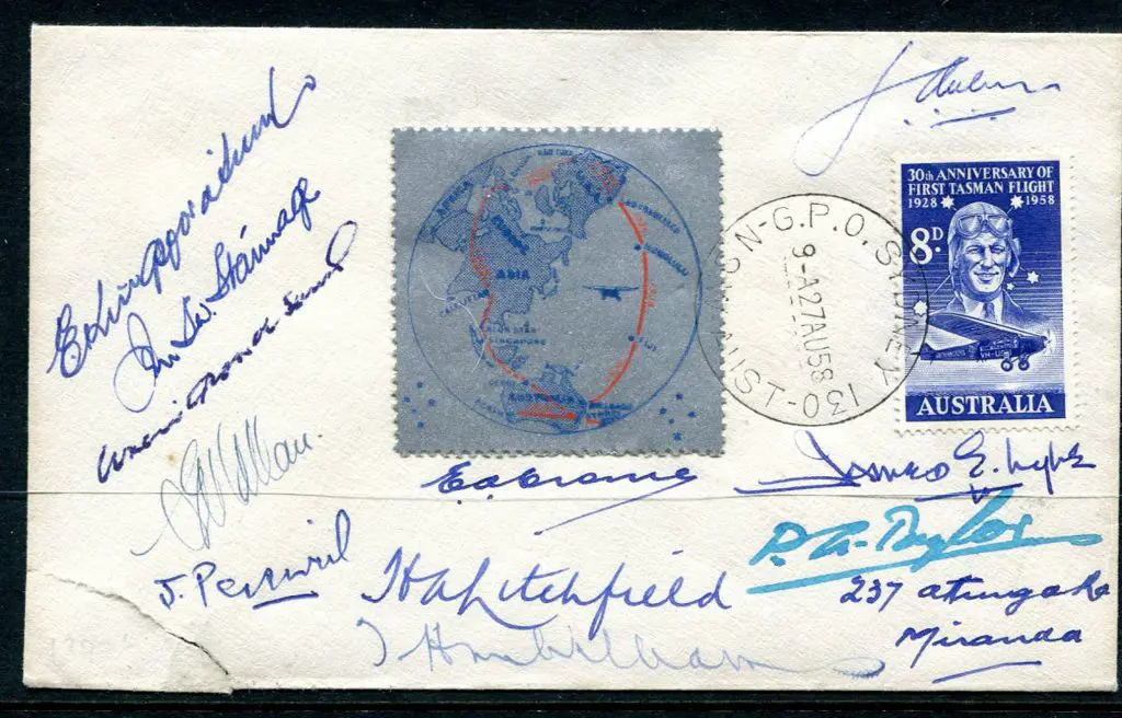 1958 (27th Aug) Australia to New Zealand cover ... Image 1++
