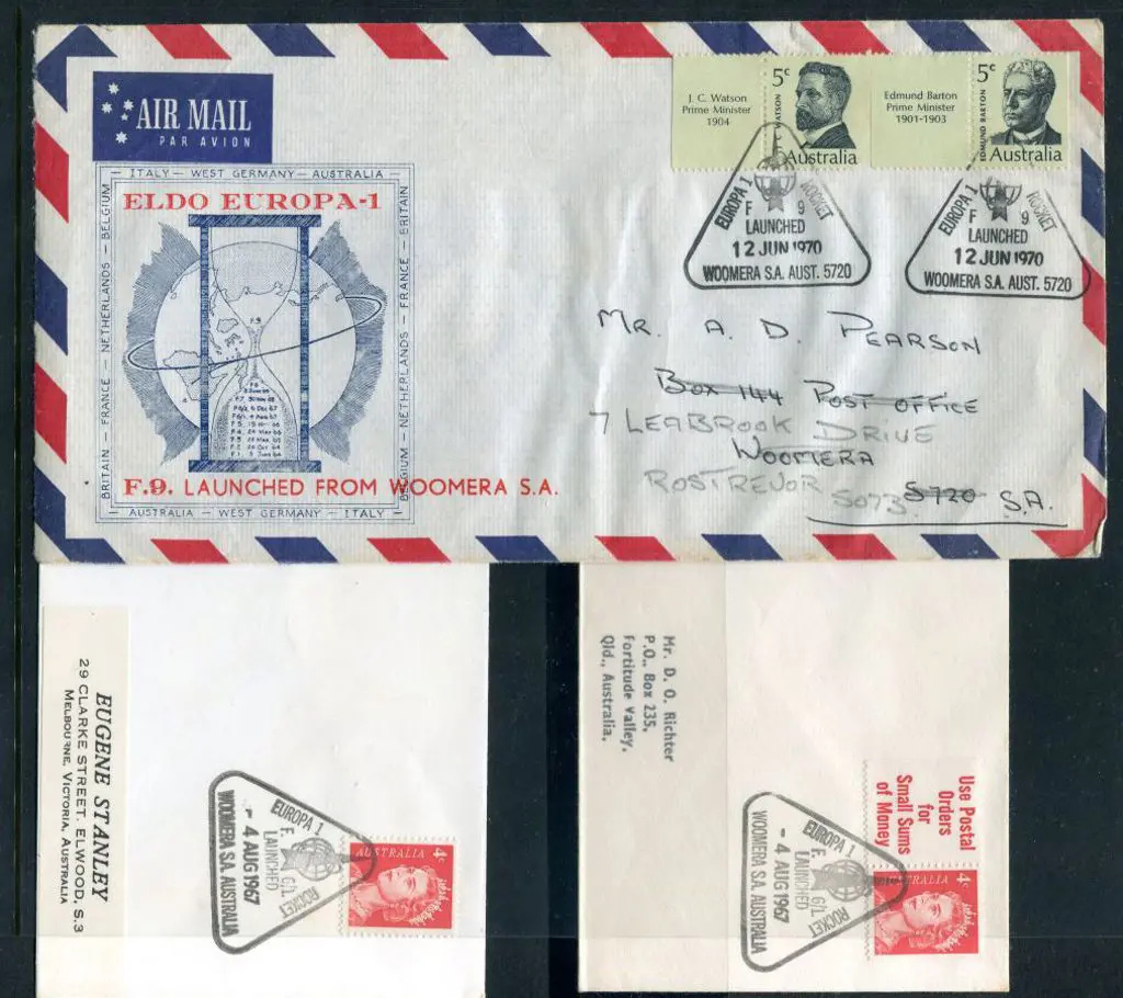 1967 (4th Aug) Rocket Mail covers launched from ... Image 1++