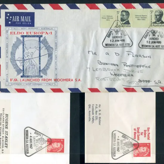 1967 (4th Aug) Rocket Mail covers launched from ...