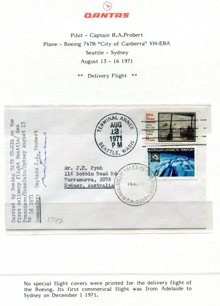 1971 (13th-16th Aug) USA to Australia cover ... Image 1++