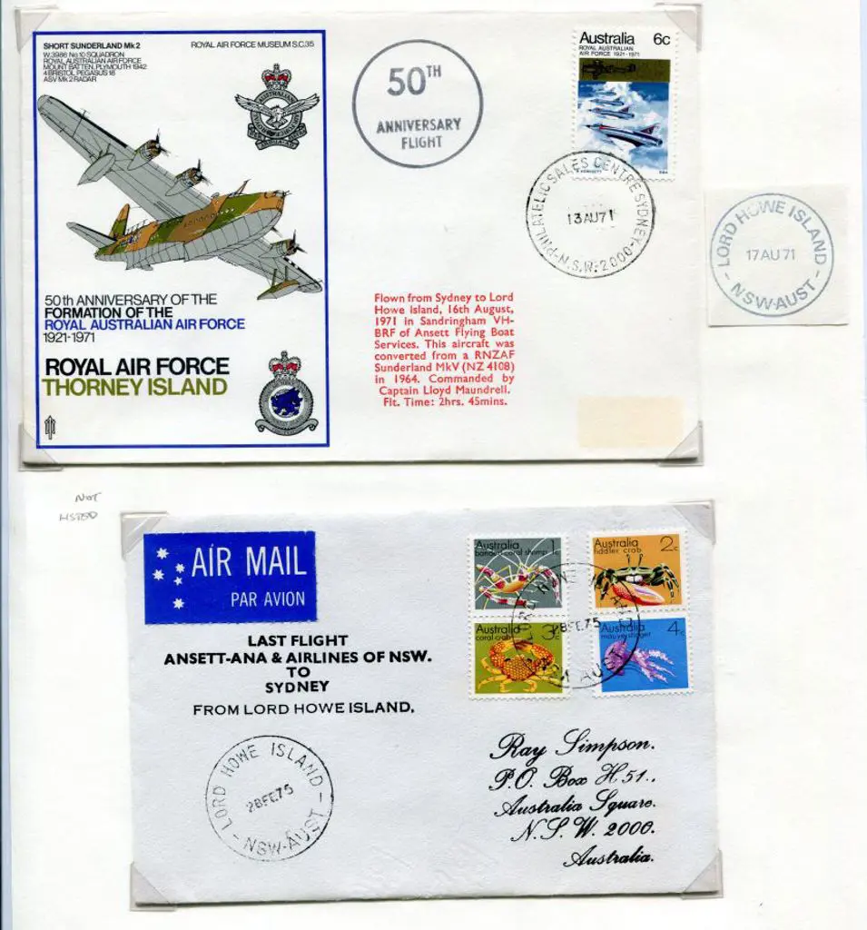 1971 (16th Aug) Sydney to Lord Howe Is RAF Museum ... Image 1++