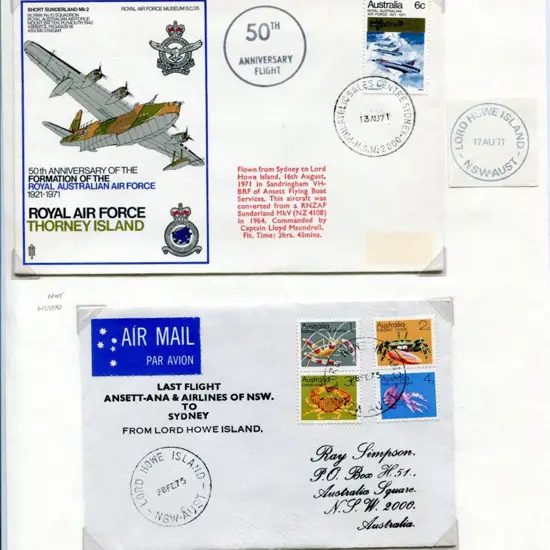 1971 (16th Aug) Sydney to Lord Howe Is RAF Museum ...